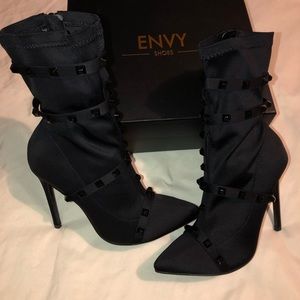 Black Studded Sock Boots